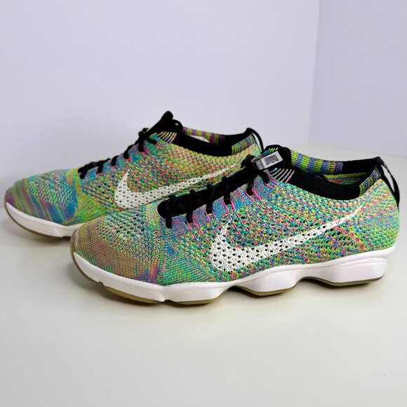 Women's Size 7.5 - Nike Flyknit Zoom Agility Multicolor Sneaker Running Shoe - Picture 7 of 9